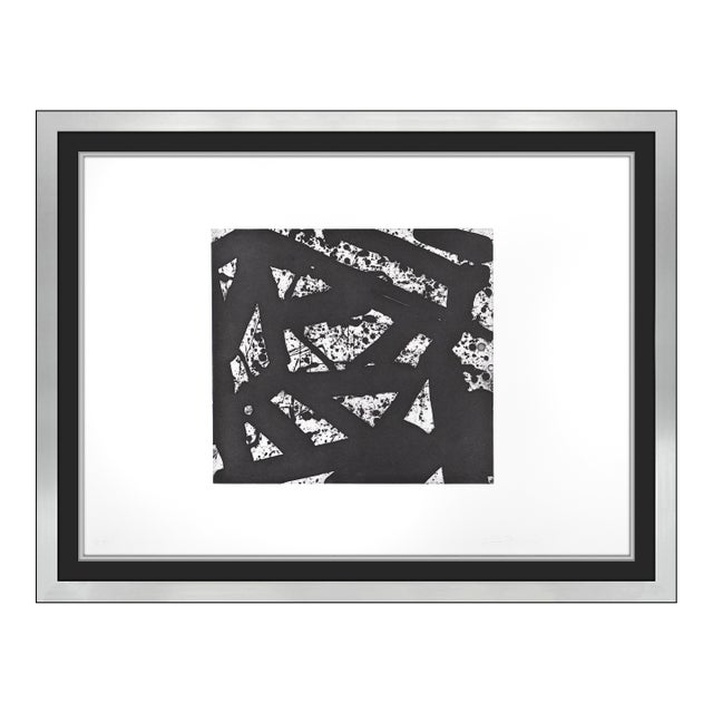 1973 White Chip Abstract Black Etching With Aquatint Sam Francis For Sale