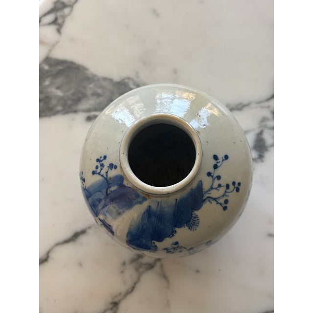 Small Scale Chinese Blue & White Chinoiserie Style Ginger Jar Without Lid For Sale - Image 9 of 16