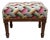 Vintage Colorful Patterned Needlepoint Footstool For Sale