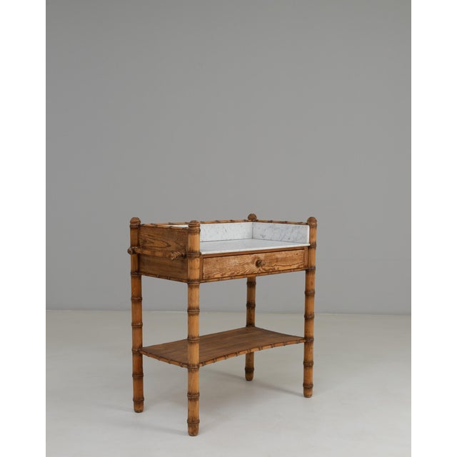 1900 - 1909 1900s French Faux Bamboo Console Table With Marble Top For Sale - Image 5 of 18