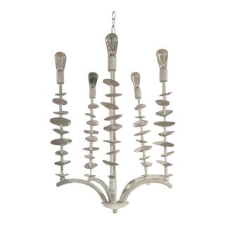 Jamie Young Modern White Metal Petal Chandelier For Sale