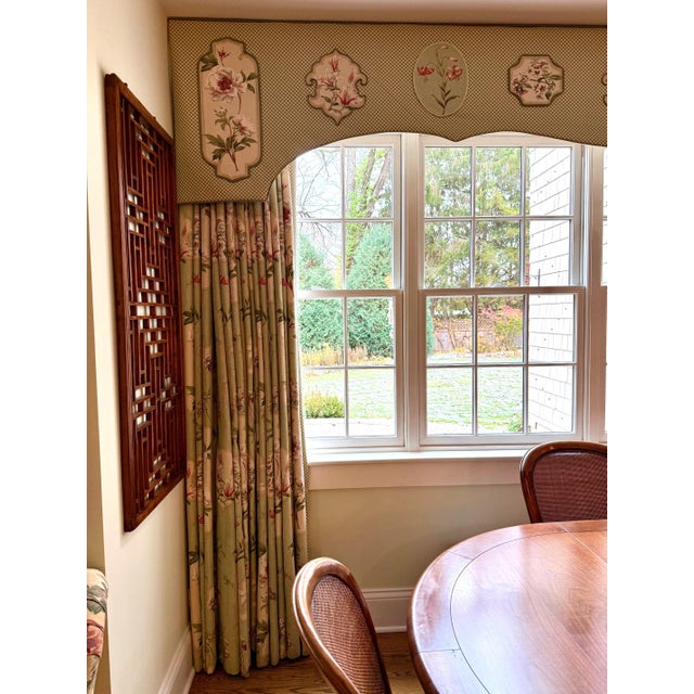 Pair Colefax and Fowler Designer Custom Drapery Curtains With Optional Valance For Sale - Image 4 of 4