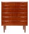 Danish Mid Century Modern Teak Tallboy Dresser 6 Drawer Chest Vintage 1960s For Sale