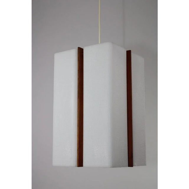 Acrylic Glass and Teak Ceiling Light attributed to Rupert Nikoll, 1950s For Sale - Image 12 of 12