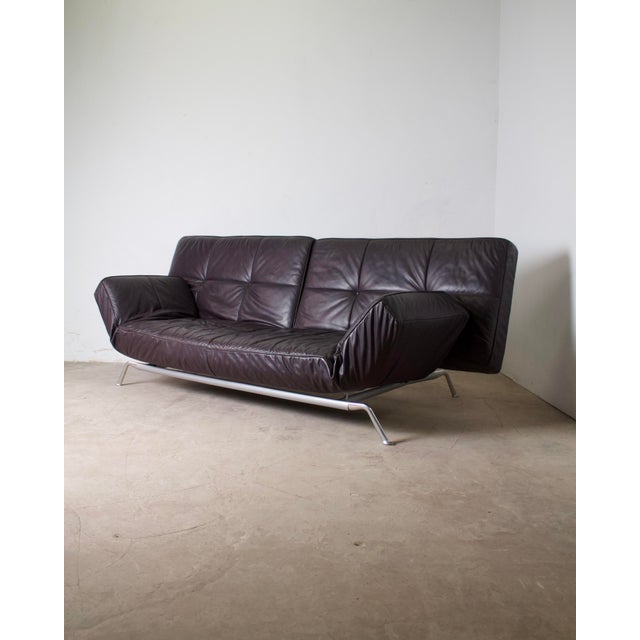 Black Vintage Leather Smala Sofa by Pascal Mourgue for Cinna, 2000 For Sale - Image 8 of 17