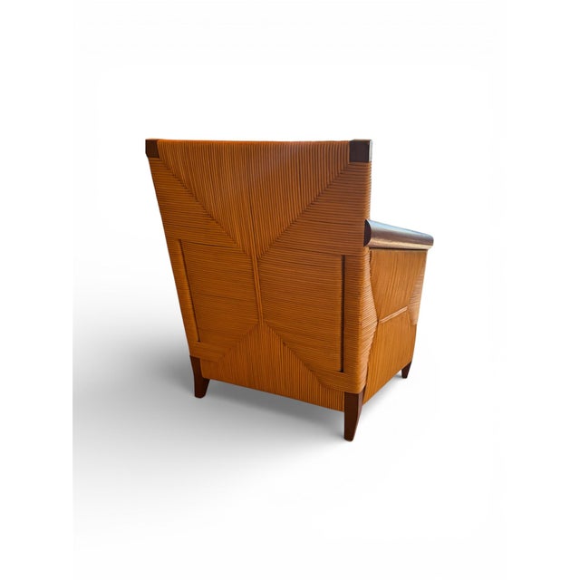 1990s John Hutton, Donghia, Mahogany, Wicker Cane, Merbau Lounge Chairs, Usa, 1995 For Sale - Image 5 of 7