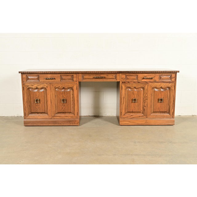 Mid-Century Modern Romweber Viking Oak Executive Credenza, Circa 1960s For Sale - Image 3 of 12