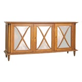 French Mirrored Oak Credenza, 1940s For Sale