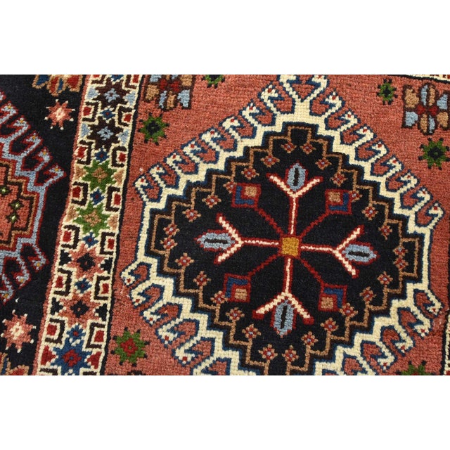 Yalameh Rug 3’4” X 4’10” Multicolor Wool Vintage Tribal Hand-Knotted Carpet For Sale - Image 4 of 13