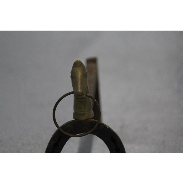 Black Gold Horse Decor Fireplace Andirons, 1950s, Set of 2 For Sale - Image 8 of 18