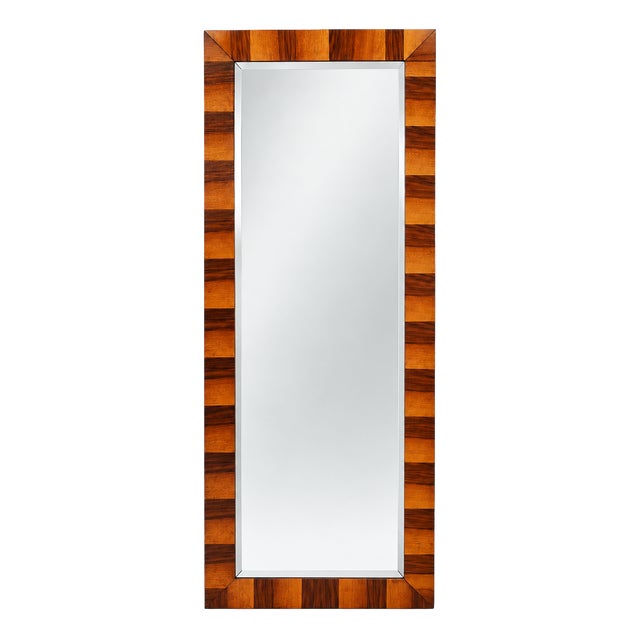 Mid-20th Century Italian Macassar Veneered Beveled Mirror attributed to Osvaldo Borsani for Atelier Di Varedo, 1930s For Sale
