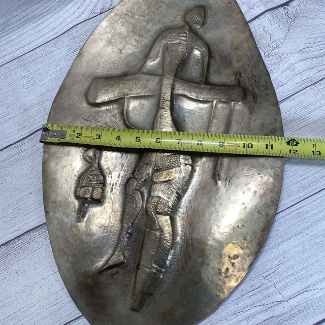 1960s Renato Vanzelli Repoussé Plaque With Stylized Figures For Sale In Cincinnati - Image 6 of 11