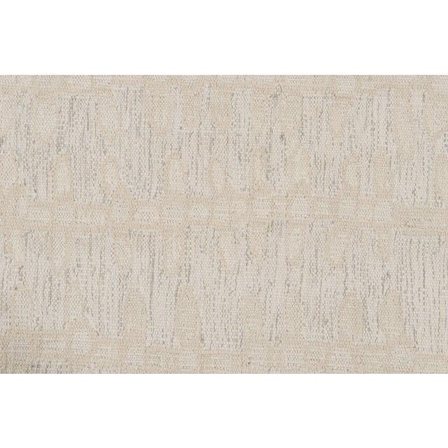 2010s Rug & Kilim’s Scandinavian Style Kilim Runner in White-Beige Floral Patterns For Sale - Image 5 of 8