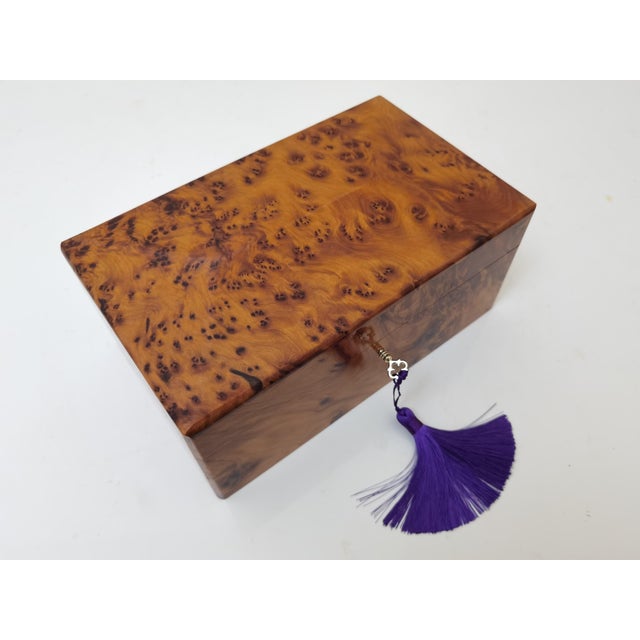 Orangish Burl Wood Keepsake Office Box For Sale - Image 13 of 13