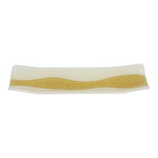 Christiane Karuna Santoro Studio Kiln-Formed Art Glass Channel Murini Plate For Sale