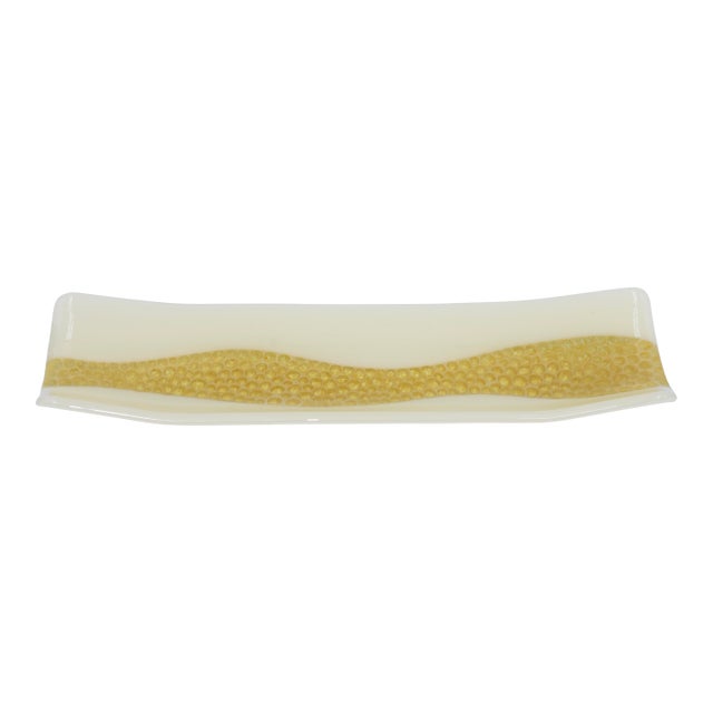 Christiane Karuna Santoro Studio Kiln-Formed Art Glass Channel Murini Plate For Sale