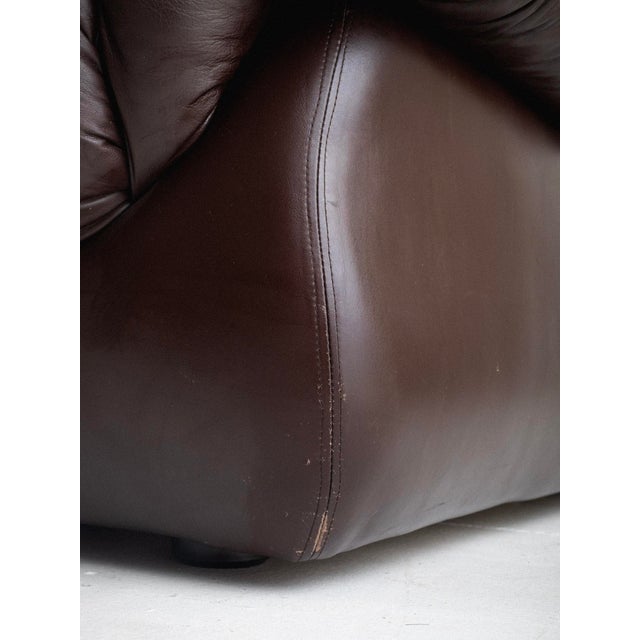 Italian Mid-Century Brown Leather Club Chair For Sale - Image 14 of 15