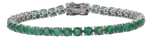 9.18 Ct Classic Emerald Tennis Bracelet in 925 Sterling Silver