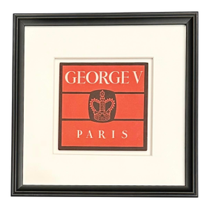 Vintage Hotel George v Paris Hotel Framed Luggage Label