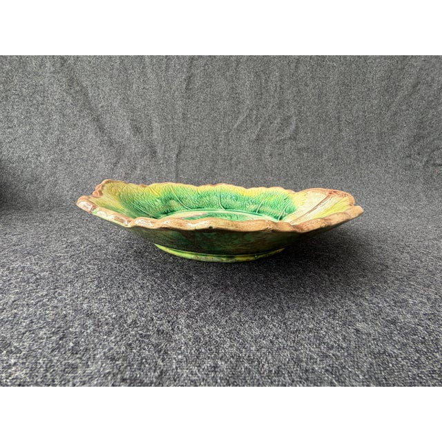 Antique Majolica Leaf Bowl For Sale - Image 11 of 15
