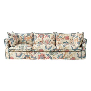 Sophie Conran Coco 4 Seater Sofa - Kitty Indian Summer with Contrast Welt Knife Edge Cushion For Sale