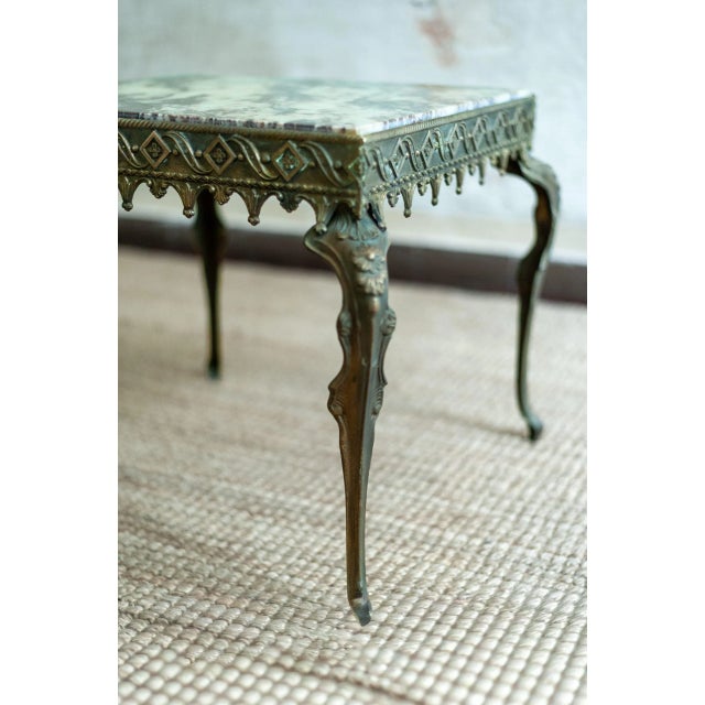 Brass coffee table with marble top – 1950s product details details and decorations on the table frame top dimensions: 47.5...