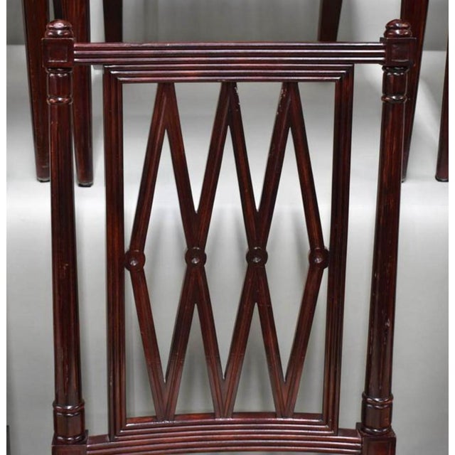 20th-C. Georgian Style Carved Mahogany Dining Chairs - Set of 8 For Sale - Image 4 of 6