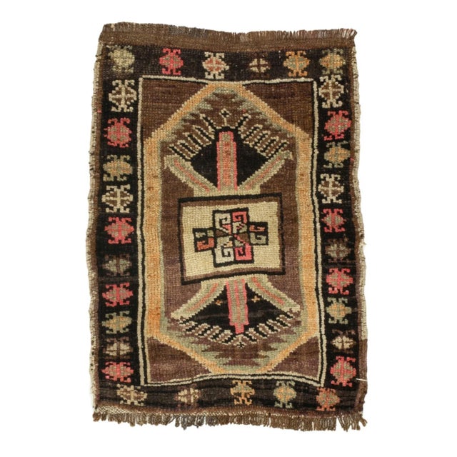 Vintage Mini Turkish Kars Rug For Sale - Image 4 of 4