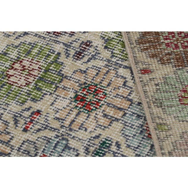 Textile Vintage Zeki Müren Rug With Polychromatic Floral Patterns, From Rug & Kilim For Sale - Image 7 of 7