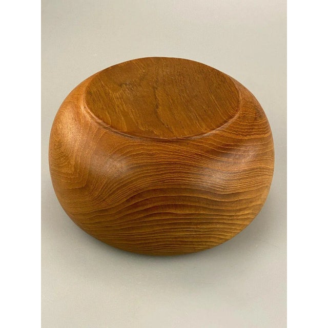 Brown Large Teak Cup, 1960s For Sale - Image 8 of 10