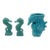 1990s Modernist Ceramic Trader Vic's Hawaii Seahorse Tiki Mug, Salt & Pepper Set For Sale