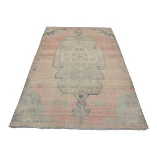 Vintage Handknotted Floor Wool Carpet For Sale