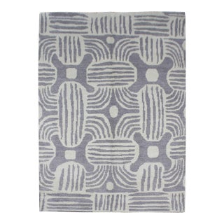 Hand Knotted Ikat Rug - 6′ × 9' For Sale