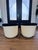 Milo Baughman for Thayer Coggin Pair of 1973 Thayer Coggin Black Chenille Swivel Lounge Chairs on White Drum Bases For Sale - Image 4 of 18