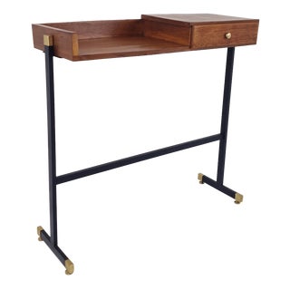 Mid-Century Modern Italian Console Table with Brass Elements, 1950s For Sale