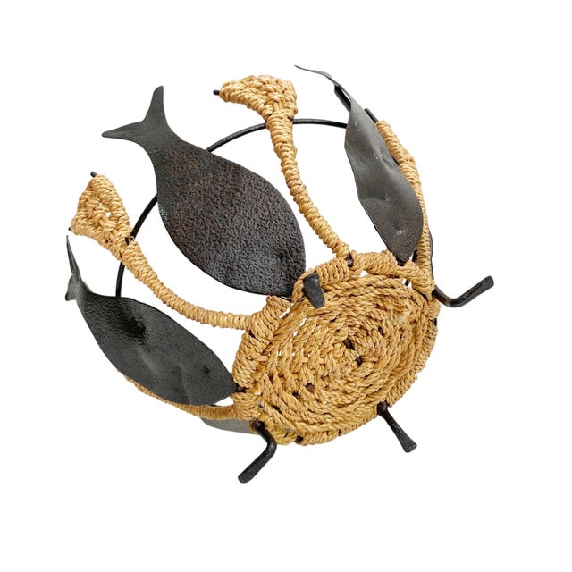 1980s Nautical Metal Fish & Rope Decorative Fruit Bowl For Sale - Image 5 of 5