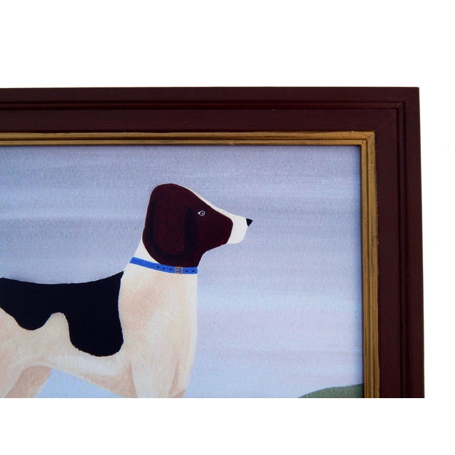 Early 21st Century Matt Rix, Naive Style Foxhound, Print, Framed For Sale - Image 5 of 9