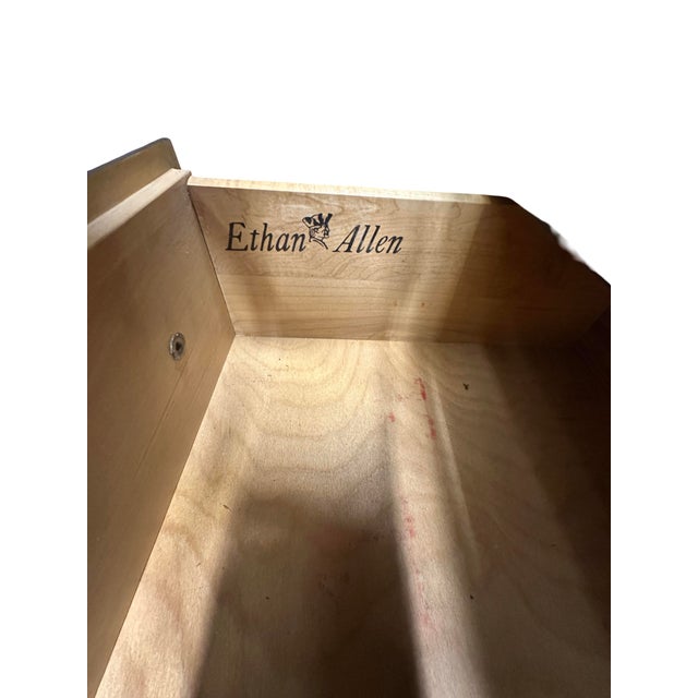 Ethan Allen Late 20th Century Ethan Allen Hand-Painted Black Cabinet With Floral Folk Art Panels For Sale - Image 4 of 12