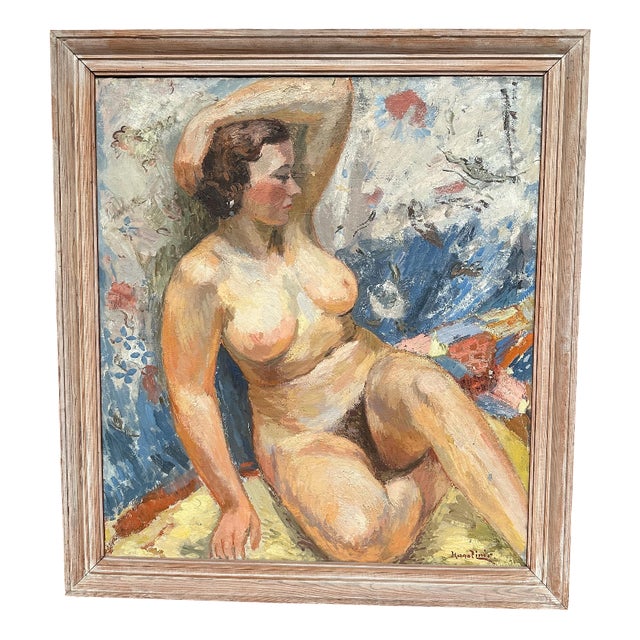 Hugo Linér, Nude Study, 1950s, Oil on Canvas, Framed For Sale