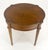Brown Heritage Henredon Round Fruitwood Lamp Side Table on Tapered Legs MINT For Sale - Image 8 of 13