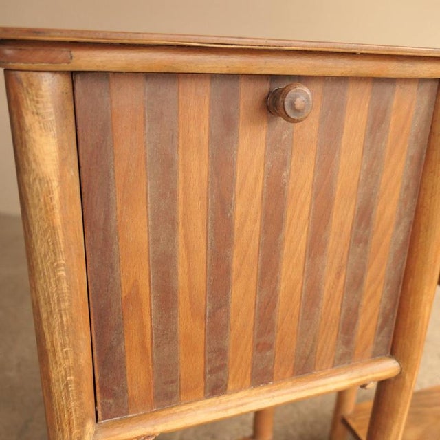 Striped Oak Bedside Tables, Set of 2 For Sale - Image 6 of 13