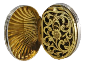 Silver and Gold Shell-Shaped Vinaigrette Box