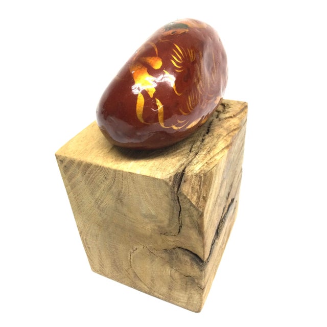 Vintage Artisan Hand Painted Fish Over Stone Paperweight For Sale - Image 9 of 10