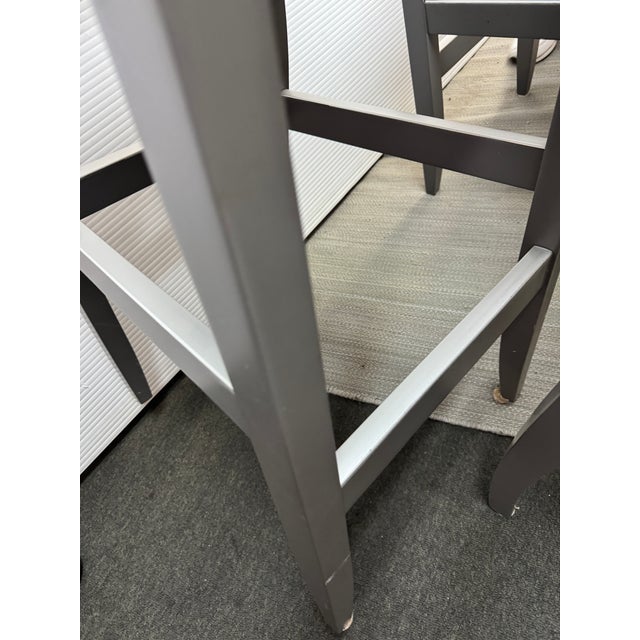 Custom Design Wood + Mohair Barstools, Set of Three For Sale In San Francisco - Image 6 of 12