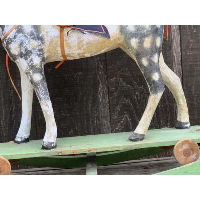 Wood Antique Rocking Horse For Sale - Image 7 of 13