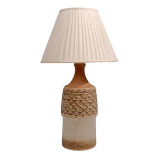 1960s Søholm Stentøj, Large Table Lamp, Beige Stoneware For Sale