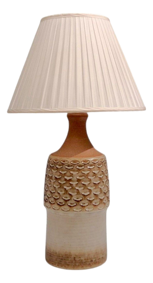 1960s Søholm Stentøj, Large Table Lamp, Beige Stoneware