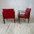 Mid Century Modern Pair of Red Vinyl Arm Chairs For Sale - Image 4 of 11