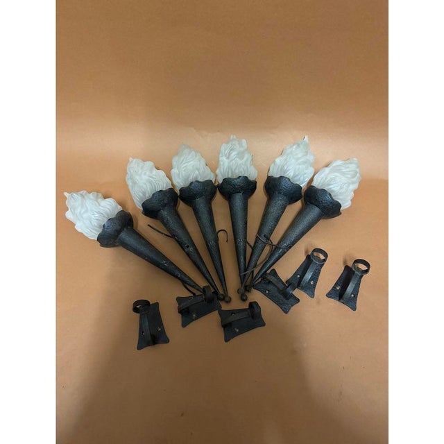 Black metal, sandblasted glass flames Up to 250V (Europe/UK Standard).The wiring of this item may be original and might...