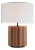 Kelly Wearstler by Visual Comfort Signature Scioto Medium Table Lamp in Terracotta Stained Concrete with Linen Shade For Sale